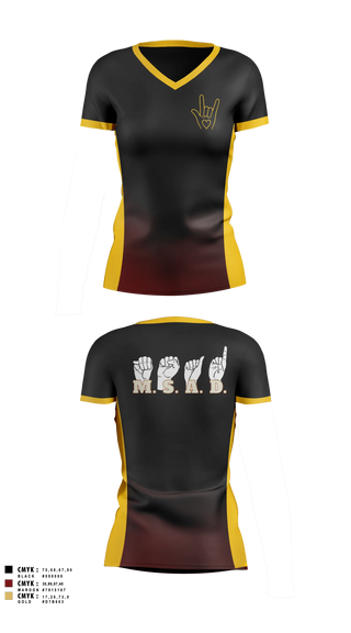Womens Short Sleeve Vneck Shirt, Minnesota State Academy for the Deaf Trojans, Cheer, Teamtime, Team time, sublimation, custom sports apparel, team uniforms, spirit wear, spiritwear, sports uniforms, custom shirts, team store, custom team store, fundraiser sports, apparel fundraiser