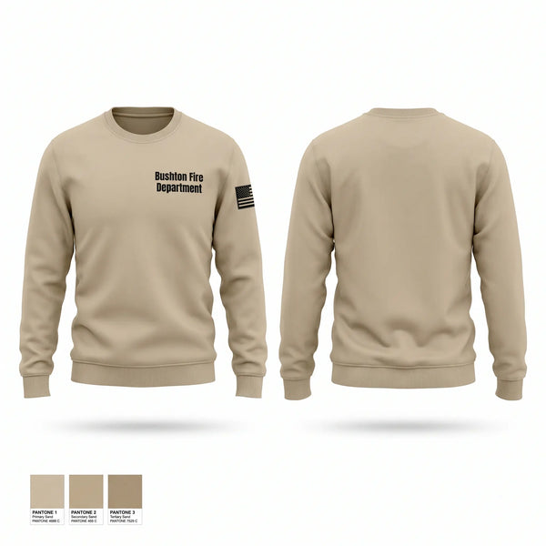 Crew Neck Sweatshirt, Bushton Fire Department, Fire Department, Teamtime, Team time, sublimation, custom sports apparel, team uniforms, spirit wear, spiritwear, sports uniforms, custom shirts, team store, custom team store, fundraiser sports, apparel fundraiser