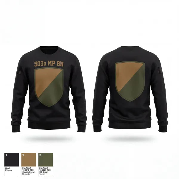 Crew Neck Sweatshirt, 503d MP BN, Army, Teamtime, Team time, sublimation, custom sports apparel, team uniforms, spirit wear, spiritwear, sports uniforms, custom shirts, team store, custom team store, fundraiser sports, apparel fundraiser