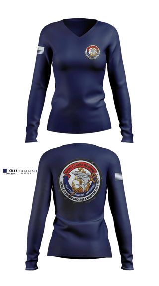 Womens Long Sleeve Vneck Shirt, MIUW-203, Navy, Teamtime, Team time, sublimation, custom sports apparel, team uniforms, spirit wear, spiritwear, sports uniforms, custom shirts, team store, custom team store, fundraiser sports, apparel fundraiser
