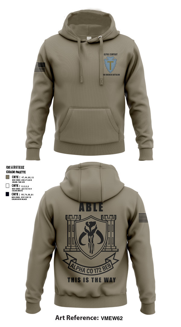 Hoodie, A Co 172 BEB, National Guard, Teamtime, Team time, sublimation, custom sports apparel, team uniforms, spirit wear, spiritwear, sports uniforms, custom shirts, team store, custom team store, fundraiser sports, apparel fundraiser