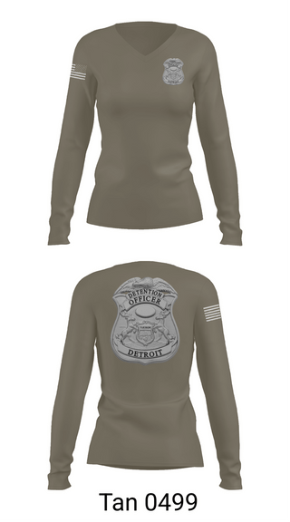 Womens Long Sleeve Vneck Shirt, Detroit Detention Center, Police, Teamtime, Team time, sublimation, custom sports apparel, team uniforms, spirit wear, spiritwear, sports uniforms, custom shirts, team store, custom team store, fundraiser sports, apparel fundraiser
