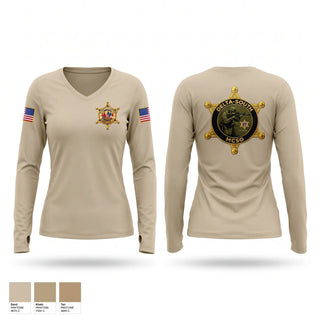 Womens Long Sleeve Vneck Shirt, Mobile County Delta South, Police, Teamtime, Team time, sublimation, custom sports apparel, team uniforms, spirit wear, spiritwear, sports uniforms, custom shirts, team store, custom team store, fundraiser sports, apparel fundraiser