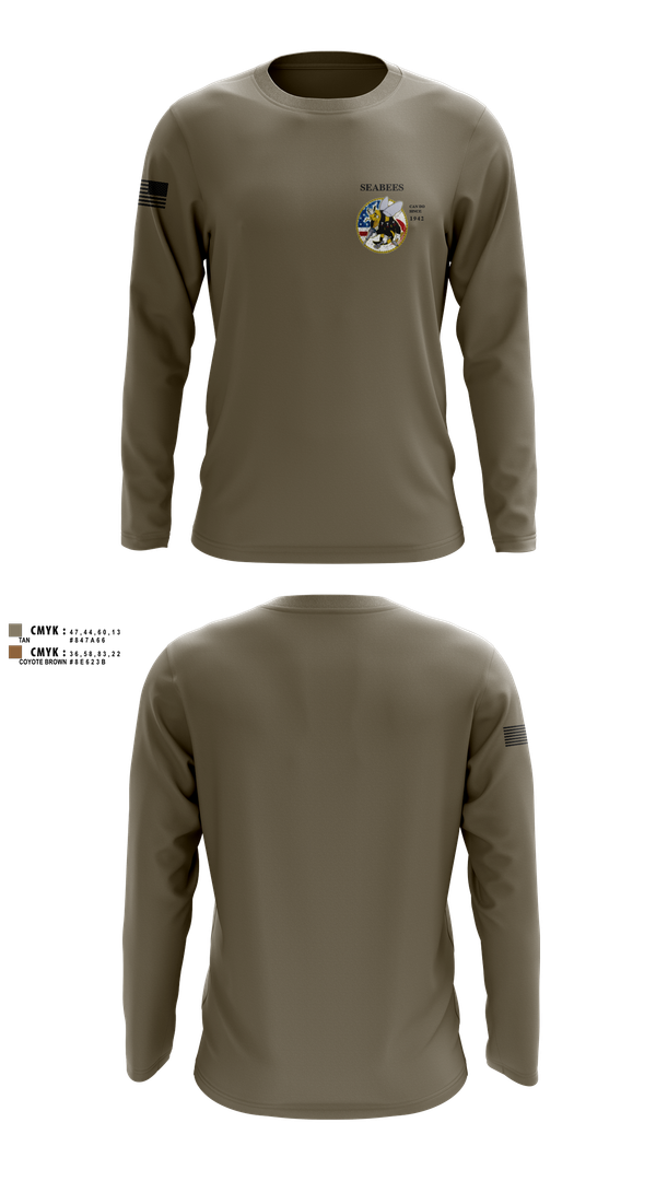 Long Sleeve Performance Shirt, Seabees, Navy, Teamtime, Team time, sublimation, custom sports apparel, team uniforms, spirit wear, spiritwear, sports uniforms, custom shirts, team store, custom team store, fundraiser sports, apparel fundraiser