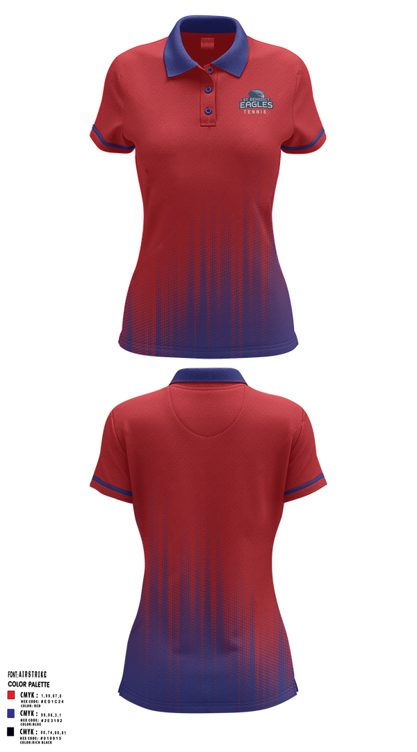 Womens Short Sleeve Performance Polo, SBA Eagles Tennis, Tennis, Teamtime, Team time, sublimation, custom sports apparel, team uniforms, spirit wear, spiritwear, sports uniforms, custom shirts, team store, custom team store, fundraiser sports, apparel fundraiser