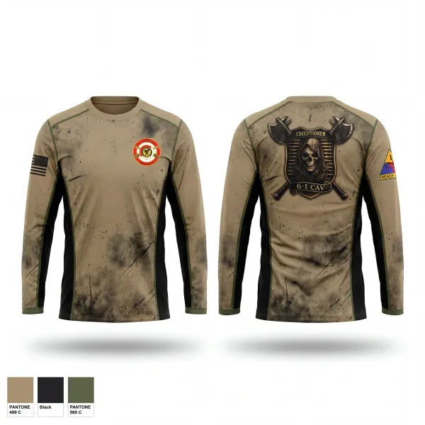 Long Sleeve Performance Shirt, E Trp, 6-1 CAV, Army, Teamtime, Team time, sublimation, custom sports apparel, team uniforms, spirit wear, spiritwear, sports uniforms, custom shirts, team store, custom team store, fundraiser sports, apparel fundraiser