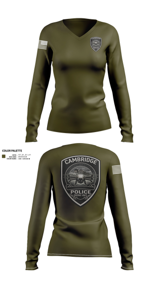 Womens Long Sleeve Vneck Shirt, RDC Outdoors, Police, Teamtime, Team time, sublimation, custom sports apparel, team uniforms, spirit wear, spiritwear, sports uniforms, custom shirts, team store, custom team store, fundraiser sports, apparel fundraiser