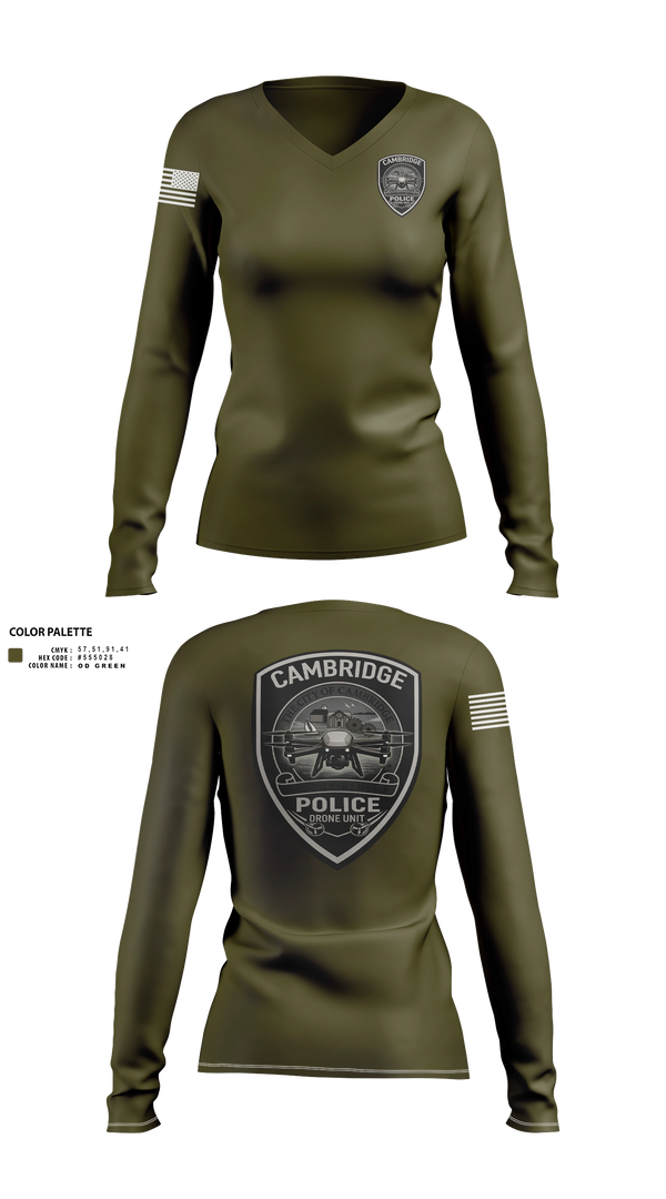 Womens Long Sleeve Vneck Shirt, RDC Outdoors, Police, Teamtime, Team time, sublimation, custom sports apparel, team uniforms, spirit wear, spiritwear, sports uniforms, custom shirts, team store, custom team store, fundraiser sports, apparel fundraiser