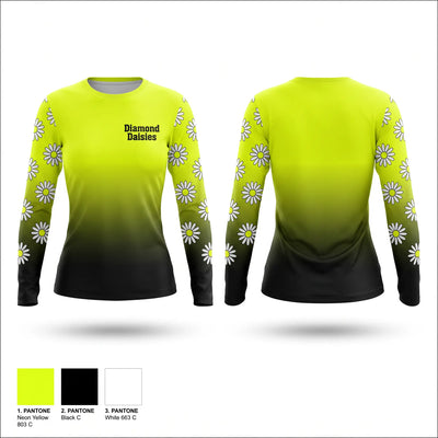 Diamond Daisies Long Sleeve Performance Shirt 1