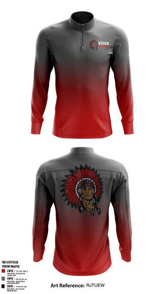 Quarter Zip Jacket, Utica Redskins, Men's Basketball, Teamtime, Team time, sublimation, custom sports apparel, team uniforms, spirit wear, spiritwear, sports uniforms, custom shirts, team store, custom team store, fundraiser sports, apparel fundraiser