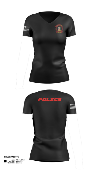 Womens Short Sleeve Vneck Shirt, Douglass Township Police Department, Police, Teamtime, Team time, sublimation, custom sports apparel, team uniforms, spirit wear, spiritwear, sports uniforms, custom shirts, team store, custom team store, fundraiser sports, apparel fundraiser