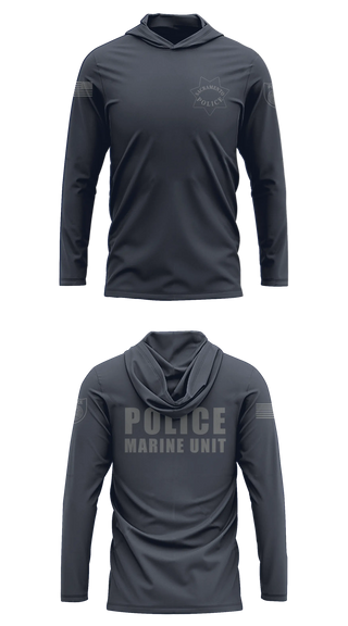 Long Sleeve hooded sunshirt, Sacramento Police Marine Unit, Police, Teamtime, Team time, sublimation, custom sports apparel, team uniforms, spirit wear, spiritwear, sports uniforms, custom shirts, team store, custom team store, fundraiser sports, apparel fundraiser