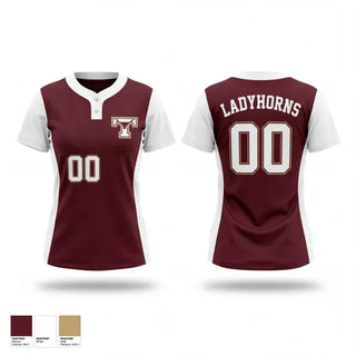 Two Button Softball Jersey, Tarkington Softball, Softball, Teamtime, Team time, sublimation, custom sports apparel, team uniforms, spirit wear, spiritwear, sports uniforms, custom shirts, team store, custom team store, fundraiser sports, apparel fundraiser