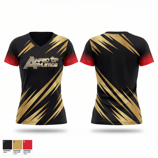 Womens Short Sleeve Vneck Shirt, Amped up athletics, Cheer, Teamtime, Team time, sublimation, custom sports apparel, team uniforms, spirit wear, spiritwear, sports uniforms, custom shirts, team store, custom team store, fundraiser sports, apparel fundraiser