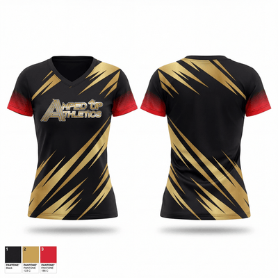 Amped up athletics 39488452 Women's Short Sleeve V-neck Shirt - 1