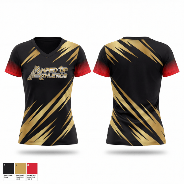 Womens Short Sleeve Vneck Shirt, Amped up athletics, Cheer, Teamtime, Team time, sublimation, custom sports apparel, team uniforms, spirit wear, spiritwear, sports uniforms, custom shirts, team store, custom team store, fundraiser sports, apparel fundraiser
