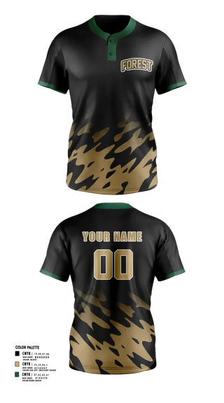 Two Button Baseball Jersey, Galena Forest, Baseball, Teamtime, Team time, sublimation, custom sports apparel, team uniforms, spirit wear, spiritwear, sports uniforms, custom shirts, team store, custom team store, fundraiser sports, apparel fundraiser