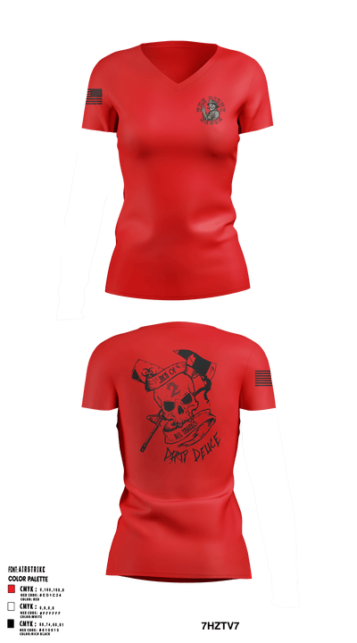 386th ECES/CEF 44039063 Women's Short Sleeve V-neck Shirt - 3