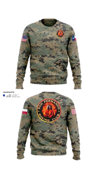 Crew Neck Sweatshirt, San Fernando Boxing Club, Spirit Store, Teamtime, Team time, sublimation, custom sports apparel, team uniforms, spirit wear, spiritwear, sports uniforms, custom shirts, team store, custom team store, fundraiser sports, apparel fundraiser