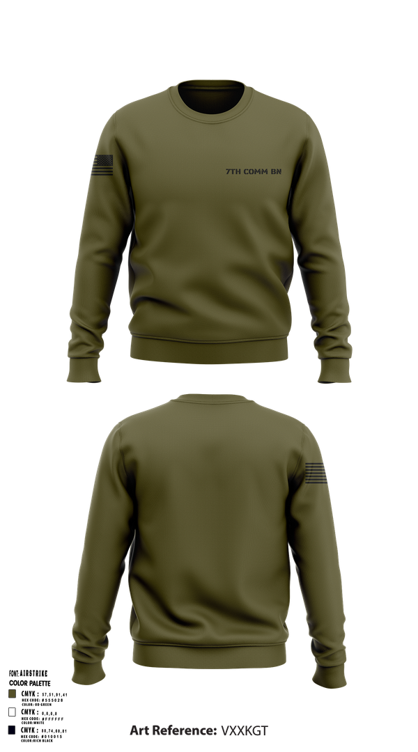 Crew Neck Sweatshirt, 7th COMM BN, , Teamtime, Team time, sublimation, custom sports apparel, team uniforms, spirit wear, spiritwear, sports uniforms, custom shirts, team store, custom team store, fundraiser sports, apparel fundraiser