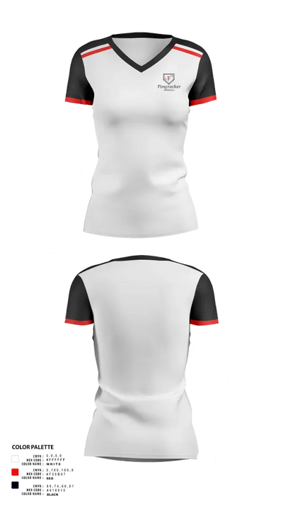 Firecracker Athletics 5523702 Women's Short Sleeve V-neck Shirt - 1