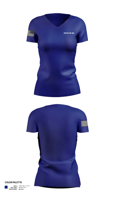 205th MI BN 65098628 Women's Short Sleeve V-neck Shirt - 21