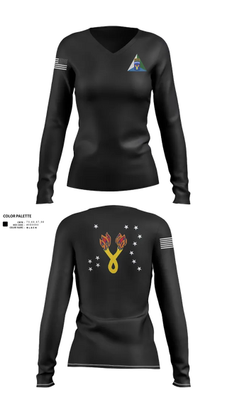 Womens Long Sleeve Vneck Shirt, 196th IN BDE (JPMRC), , Teamtime, Team time, sublimation, custom sports apparel, team uniforms, spirit wear, spiritwear, sports uniforms, custom shirts, team store, custom team store, fundraiser sports, apparel fundraiser