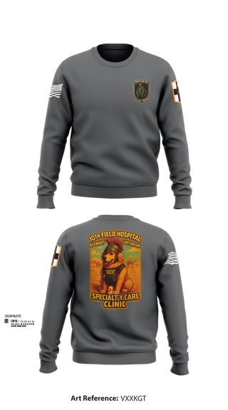 Crew Neck Sweatshirt, SCC 10th Field Hospital, , Teamtime, Team time, sublimation, custom sports apparel, team uniforms, spirit wear, spiritwear, sports uniforms, custom shirts, team store, custom team store, fundraiser sports, apparel fundraiser