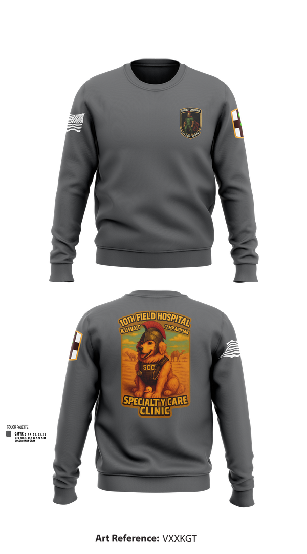 Crew Neck Sweatshirt, SCC 10th Field Hospital, , Teamtime, Team time, sublimation, custom sports apparel, team uniforms, spirit wear, spiritwear, sports uniforms, custom shirts, team store, custom team store, fundraiser sports, apparel fundraiser