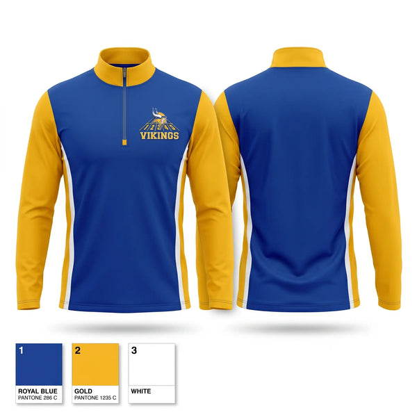 Quarter Zip Jacket, Hayfield Vikings, Track & Field, Teamtime, Team time, sublimation, custom sports apparel, team uniforms, spirit wear, spiritwear, sports uniforms, custom shirts, team store, custom team store, fundraiser sports, apparel fundraiser