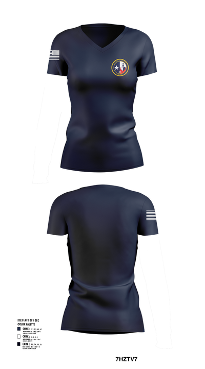 Texas Division 29729645 Women's Short Sleeve V-neck Shirt - 101
