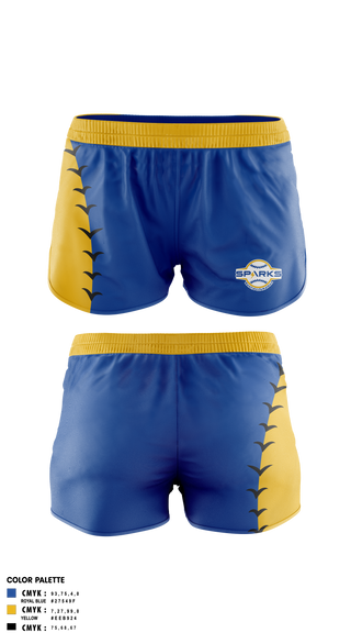 Womens Shorts, Santa Clara PAL Sparks, Softball, Teamtime, Team time, sublimation, custom sports apparel, team uniforms, spirit wear, spiritwear, sports uniforms, custom shirts, team store, custom team store, fundraiser sports, apparel fundraiser