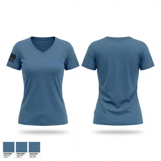 Womens Short Sleeve Vneck Shirt, Lions Battalion, Army, Teamtime, Team time, sublimation, custom sports apparel, team uniforms, spirit wear, spiritwear, sports uniforms, custom shirts, team store, custom team store, fundraiser sports, apparel fundraiser