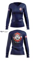 Robstown Volunteer Fire Department Women's Long Sleeve V-neck Shirt - 11