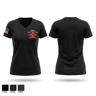 Womens Short Sleeve Vneck Shirt, Zumbrota Fire Department, Fire Department, Teamtime, Team time, sublimation, custom sports apparel, team uniforms, spirit wear, spiritwear, sports uniforms, custom shirts, team store, custom team store, fundraiser sports, apparel fundraiser