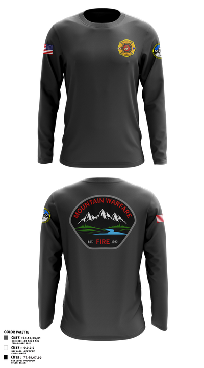 Marine Corps Mountain Warfare Training Center Fire Department 41101347 Long Sleeve Performance Shirt 1