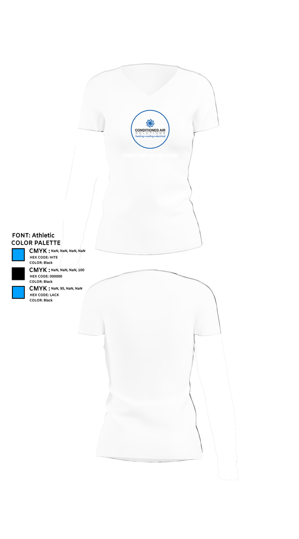 Womens Short Sleeve Vneck Shirt, Conditioned Air Solutions, , Teamtime, Team time, sublimation, custom sports apparel, team uniforms, spirit wear, spiritwear, sports uniforms, custom shirts, team store, custom team store, fundraiser sports, apparel fundraiser