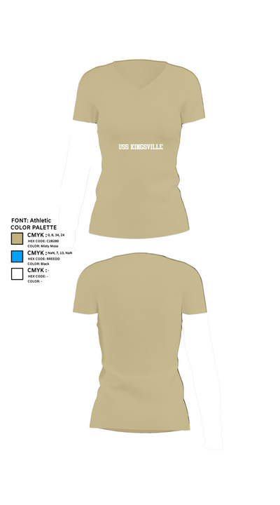 USS KINGSVILLE 83064533 Women's Short Sleeve V-neck Shirt - 80