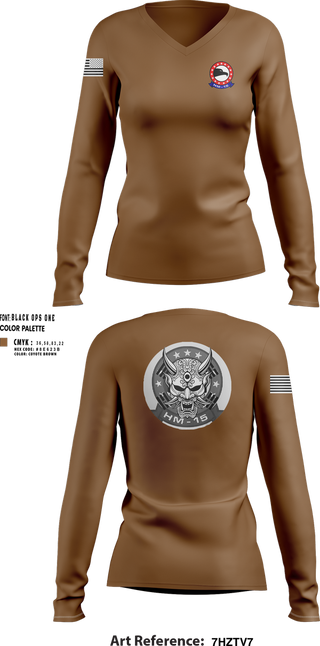 Womens Long Sleeve Vneck Shirt, HM-15, Navy, Teamtime, Team time, sublimation, custom sports apparel, team uniforms, spirit wear, spiritwear, sports uniforms, custom shirts, team store, custom team store, fundraiser sports, apparel fundraiser