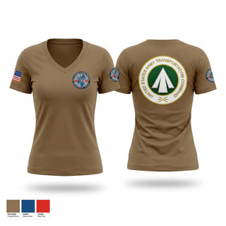 Womens Short Sleeve Vneck Shirt, 598th Transportation Brigade, Army, Teamtime, Team time, sublimation, custom sports apparel, team uniforms, spirit wear, spiritwear, sports uniforms, custom shirts, team store, custom team store, fundraiser sports, apparel fundraiser