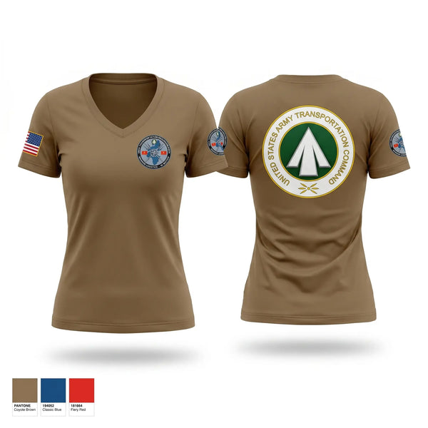 Womens Short Sleeve Vneck Shirt, 598th Transportation Brigade, Army, Teamtime, Team time, sublimation, custom sports apparel, team uniforms, spirit wear, spiritwear, sports uniforms, custom shirts, team store, custom team store, fundraiser sports, apparel fundraiser