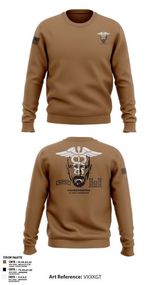 Crew Neck Sweatshirt, Heisenberg’s, Army, Teamtime, Team time, sublimation, custom sports apparel, team uniforms, spirit wear, spiritwear, sports uniforms, custom shirts, team store, custom team store, fundraiser sports, apparel fundraiser