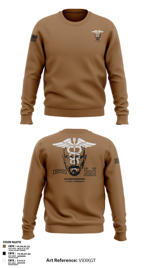 Crew Neck Sweatshirt, Heisenberg’s, Army, Teamtime, Team time, sublimation, custom sports apparel, team uniforms, spirit wear, spiritwear, sports uniforms, custom shirts, team store, custom team store, fundraiser sports, apparel fundraiser