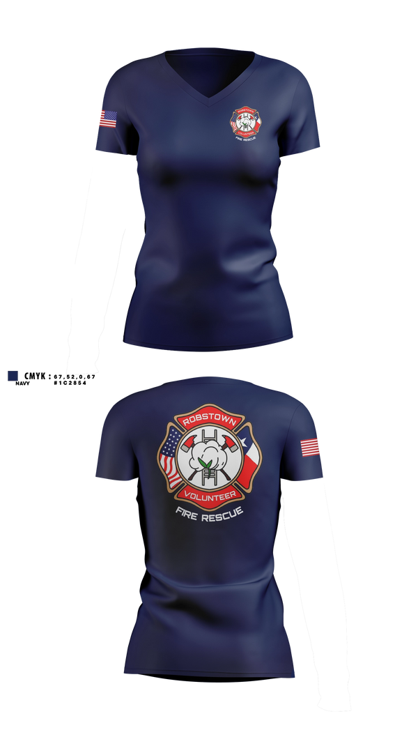 Womens Short Sleeve Vneck Shirt, Robstown Volunteer Fire Department, Fire Department, Teamtime, Team time, sublimation, custom sports apparel, team uniforms, spirit wear, spiritwear, sports uniforms, custom shirts, team store, custom team store, fundraiser sports, apparel fundraiser