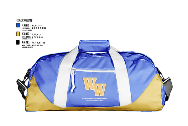 Duffle Bag, Washington-Wilkes Comprehensive High School Basketball, Women's Basketball, Teamtime, Team time, sublimation, custom sports apparel, team uniforms, spirit wear, spiritwear, sports uniforms, custom shirts, team store, custom team store, fundraiser sports, apparel fundraiser