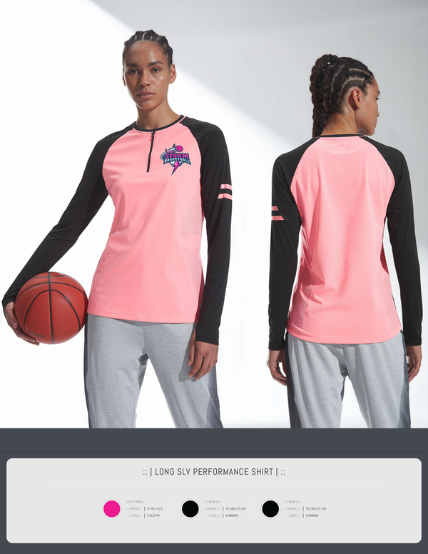 Long Sleeve Performance Shirt, Lady Storm, Women's Basketball, Teamtime, Team time, sublimation, custom sports apparel, team uniforms, spirit wear, spiritwear, sports uniforms, custom shirts, team store, custom team store, fundraiser sports, apparel fundraiser