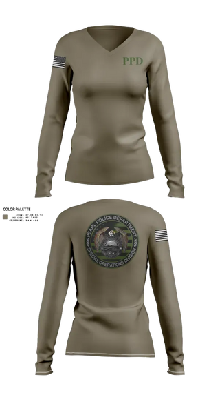 Womens Long Sleeve Vneck Shirt, Special Operations, Police, Teamtime, Team time, sublimation, custom sports apparel, team uniforms, spirit wear, spiritwear, sports uniforms, custom shirts, team store, custom team store, fundraiser sports, apparel fundraiser