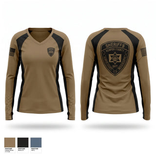 Womens Long Sleeve Vneck Shirt, Kemper County Sheriff’s Office, Police, Teamtime, Team time, sublimation, custom sports apparel, team uniforms, spirit wear, spiritwear, sports uniforms, custom shirts, team store, custom team store, fundraiser sports, apparel fundraiser