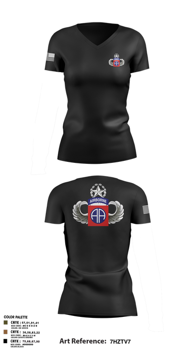 Hmh-772  Women's Short Sleeve V-neck Shirt - 3