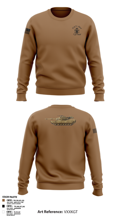 Death Row Platoon, Tomahawk Troop, 5/4 CAV, 2ABCT, 1ID 66483153 Crew Neck Sweatshirt - 1